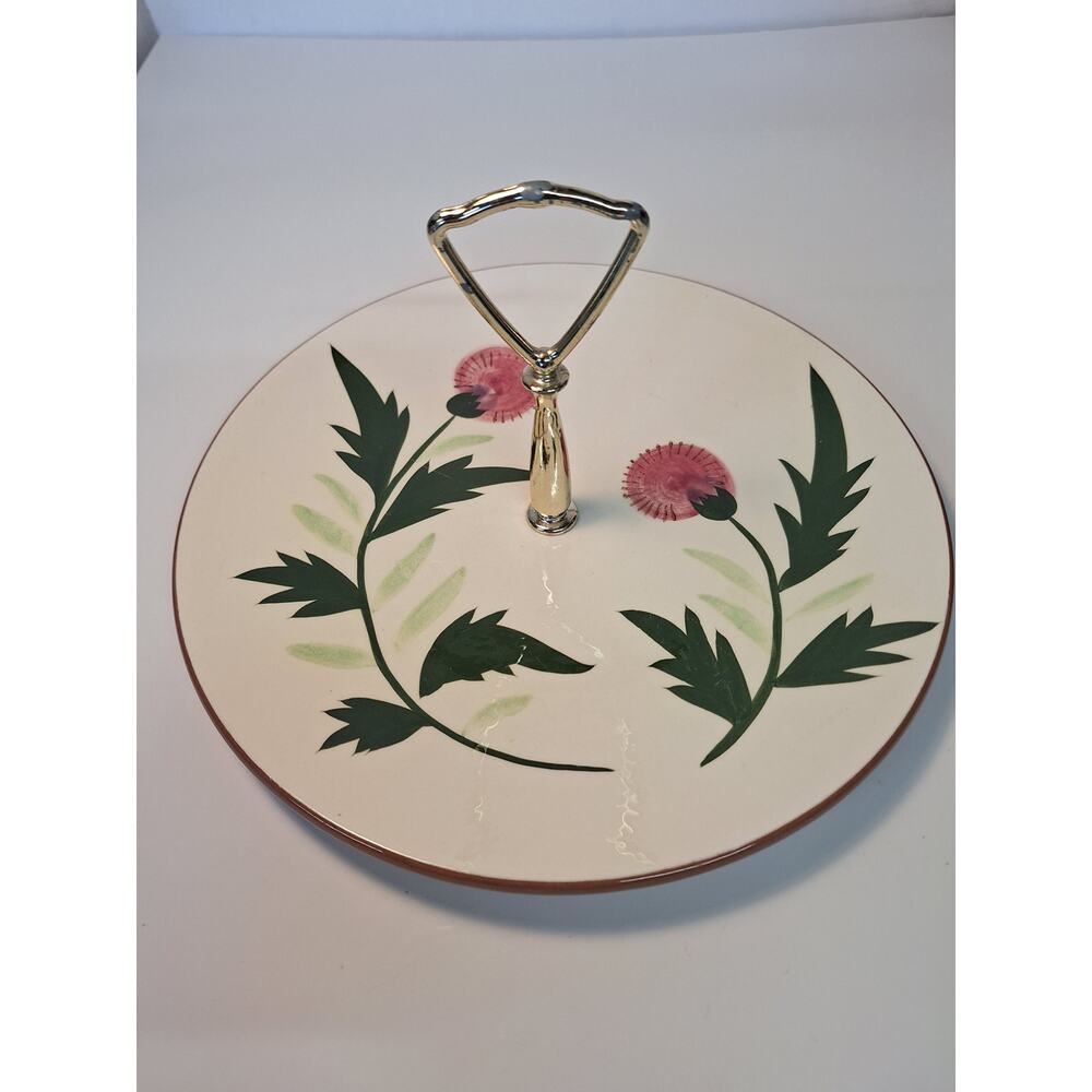 Vintage Stangl Tidbit Serving Plate. Thistle Pattern.